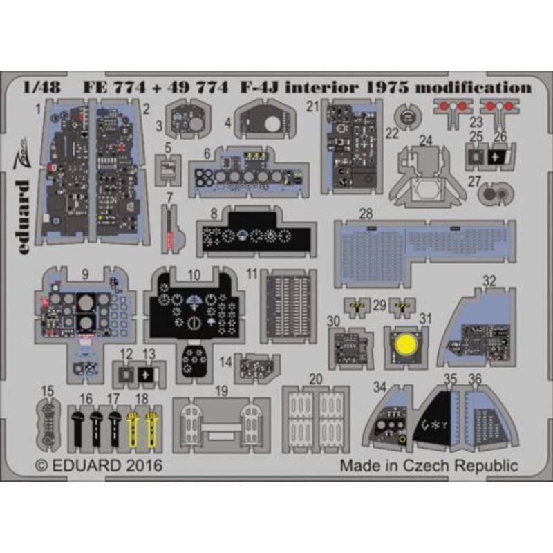 Eduard 49774 1/48 F-4J interior 1975 modification (Academy)