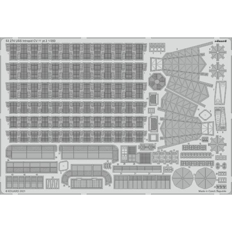 Eduard 53274 1/350 USS Intrepid CV-11 pt.3 Photo etched parts