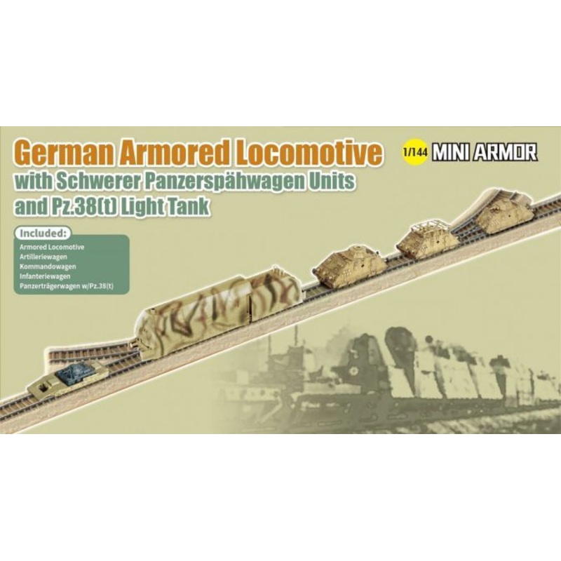 Dragon Model 14151 1/144 German Armored Locomotive w/ Schwerer Panzerspahwagen Units
