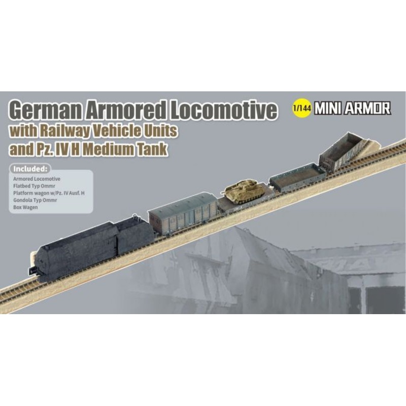 Dragon Model 14152 1/144 German Armored Locomotive w/ Railway Vehicle Units