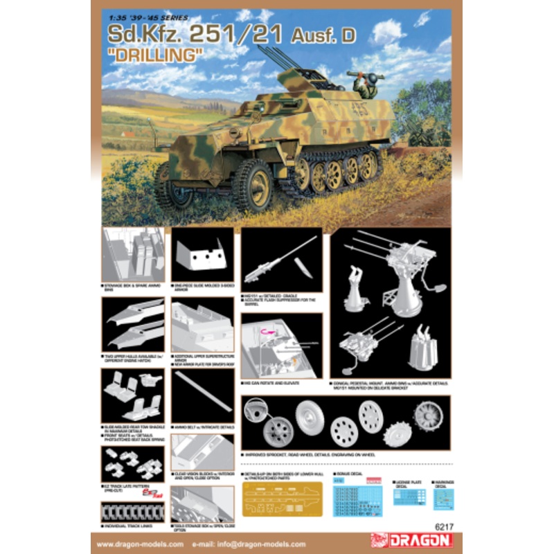 Dragon Model 6217 1/35 Sd.Kfz.251/21 Ausf.D Drilling