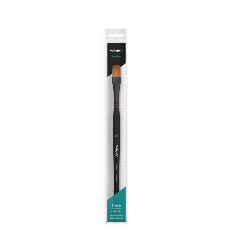 Vallejo B04010 Hobby Brushes: Effects Flat Rectangular Synthetic Brush No. 10