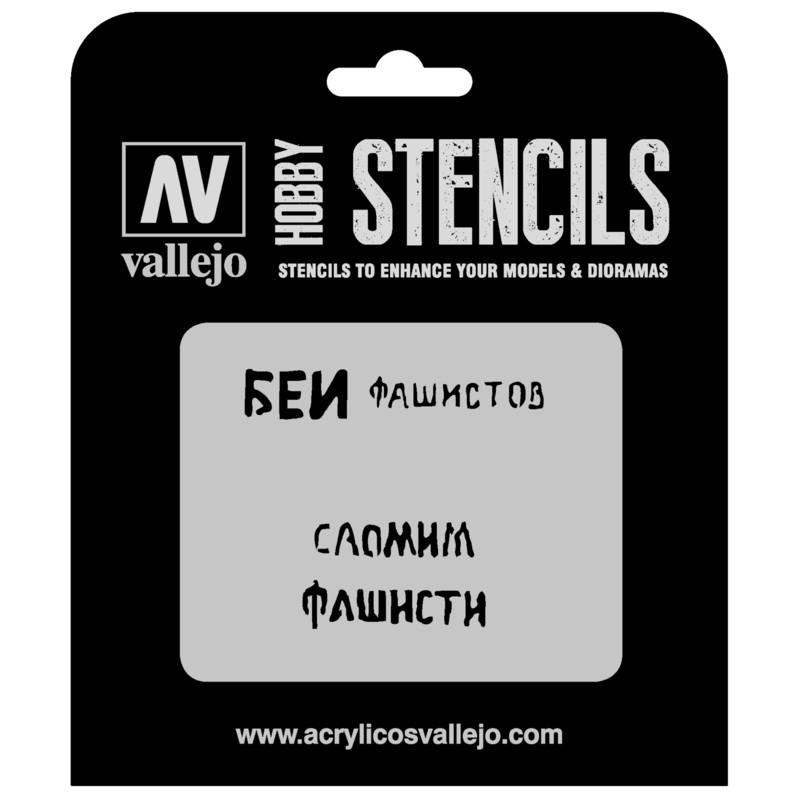 Vallejo ST-AFV004 1/35 Soviet Slogans WWII Num. 1 Stencil