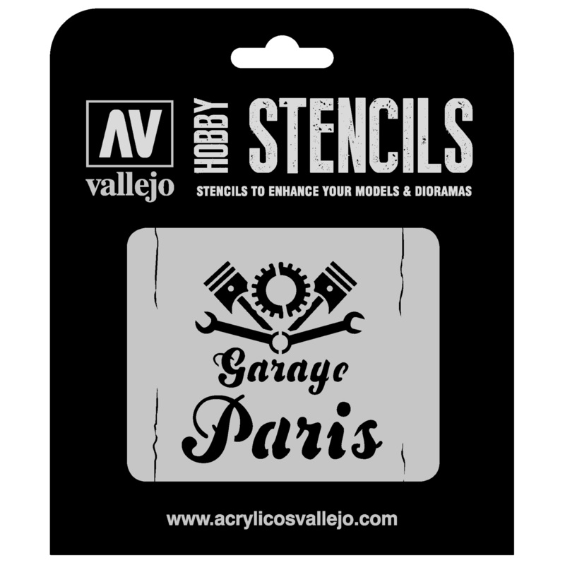 Vallejo ST-LET001 1/35 Vintage Garage Sign Stencil