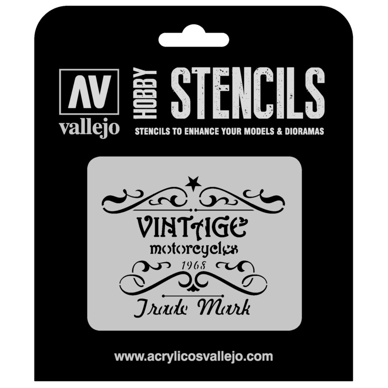 Vallejo ST-LET005 1/35 Vintage Motorcycles Sign Stencil