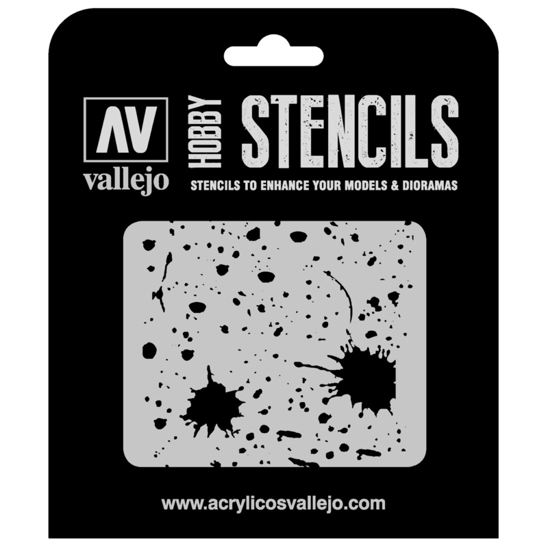 Vallejo ST-TX003 1/35 Splash & Stains Stencil