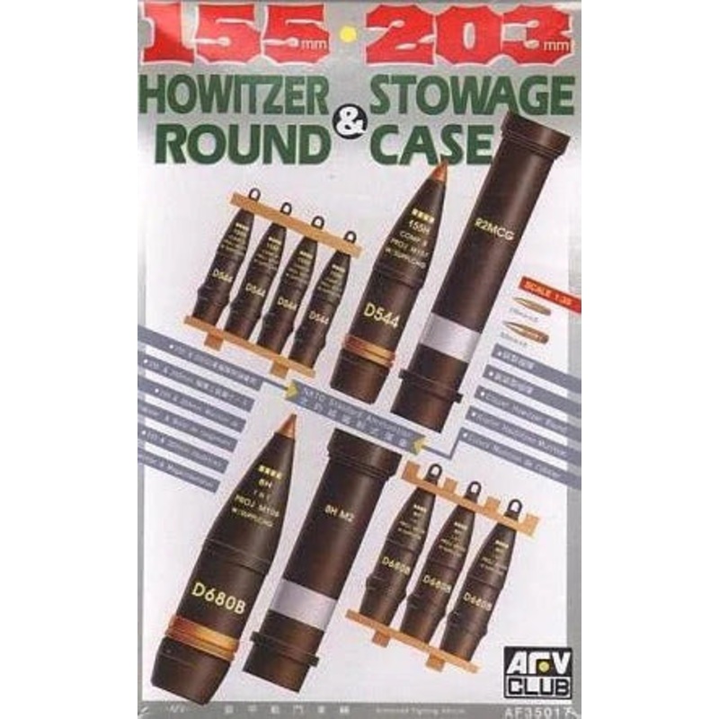 AFV Club AF35017 1/35 155/203mm Howitzer Round & Storage Case