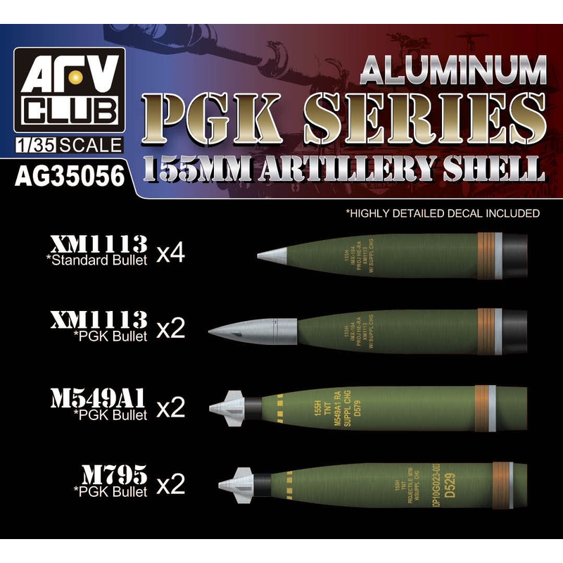 AFV Club AG35056 1/35 155MM Artillery Shell PGK Series