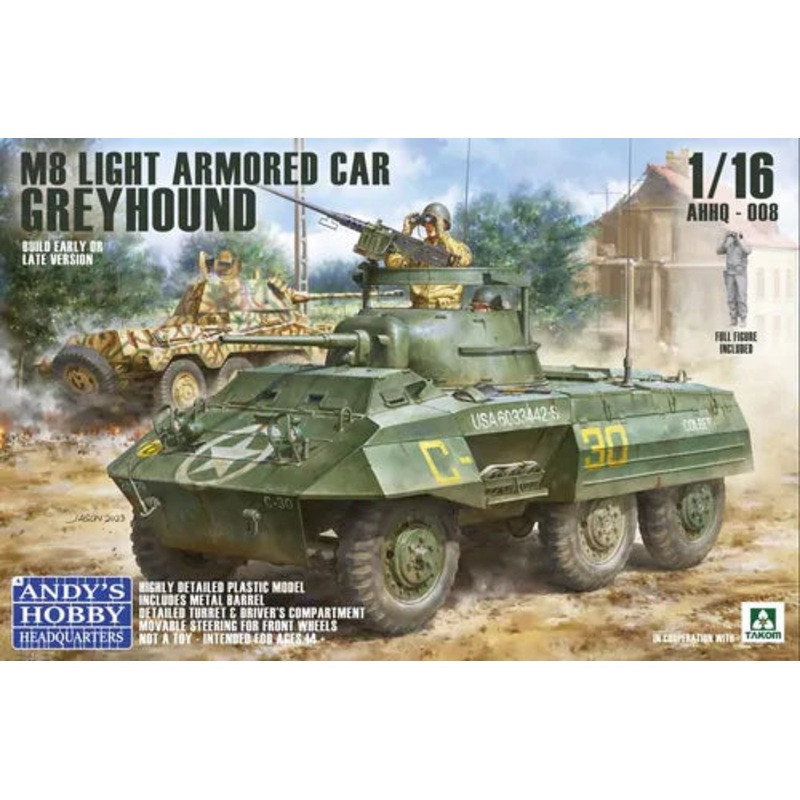 Andys Hobby HQ  1/16 M8 Greyhound US Light Armoured Car