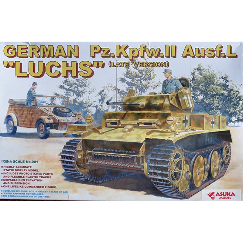 Asuka Model 35-001 Asuka 1/35 German Pz.Kpfw.II Ausf.L LUCHS (Late version) Plastic Model Kit