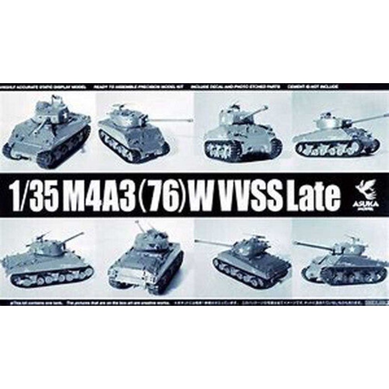 Asuka Model 35-043 Asuka 1/35 M4A3(76)W VVSS Late Plastic Model Kit