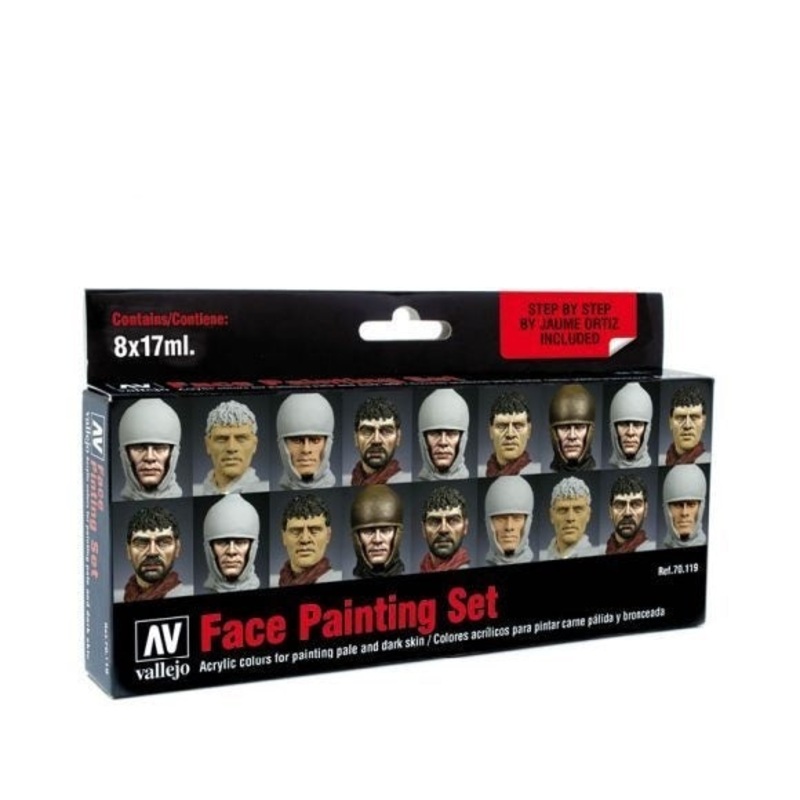 Vallejo 70119 Model Colour: Face Painting by Jaume Ortiz (8 Colours) Acrylic Paint Set