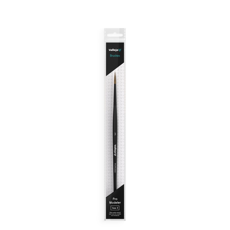 Vallejo B01003 Hobby Brushes: Pro Modeler Natural Hair Round Brush No. 3
