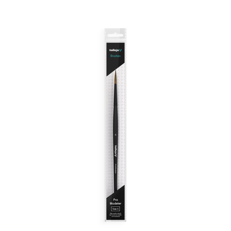Vallejo B01004 Hobby Brushes: Pro Modeler Natural Hair Round Brush No. 4