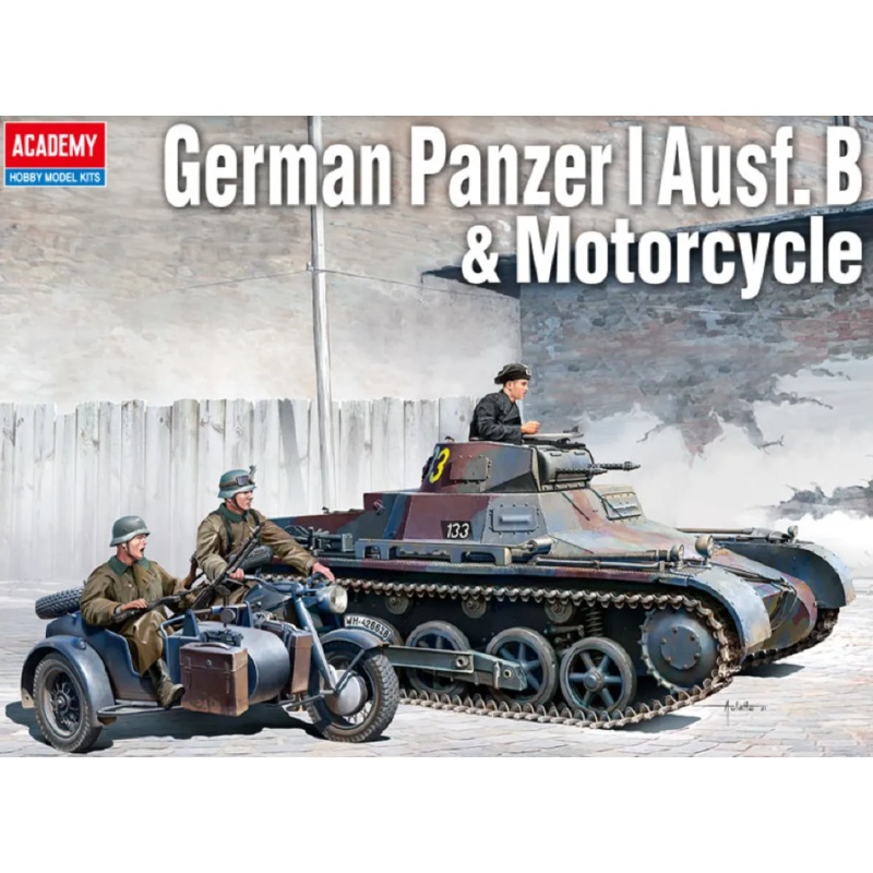 Academy 13556 1/35 GERMAN PANZER I W/MB & SIDECAR