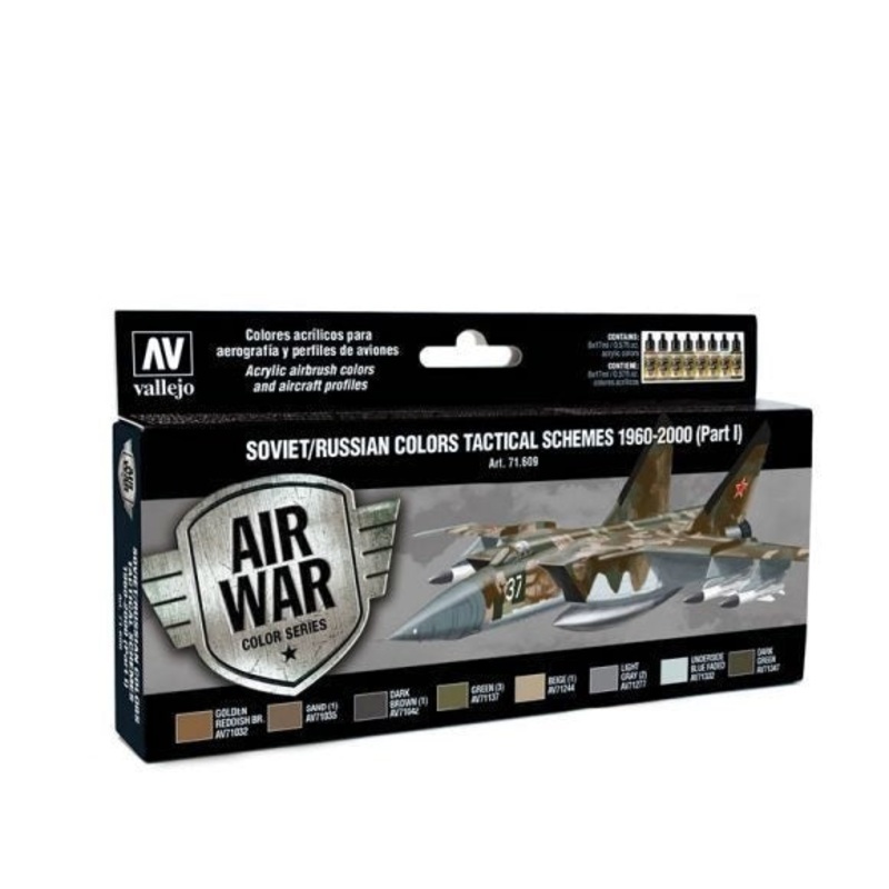 Vallejo AV71609 Model Air Soviet / Russian Colors Tactical Schemes 1960-2000 (Part I)  8 Colour Set