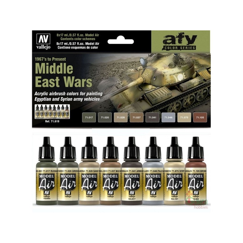 Vallejo AV71619 Model Air Middle East Wars (1967S To Present) 8 Colour Set