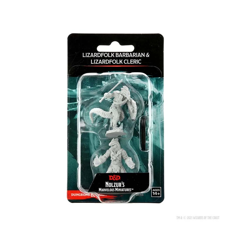 WizKids 90308 D&D Nolzurs Marvelous Miniatures: Lizardfolk Barbarian & Lizardfolk Cl