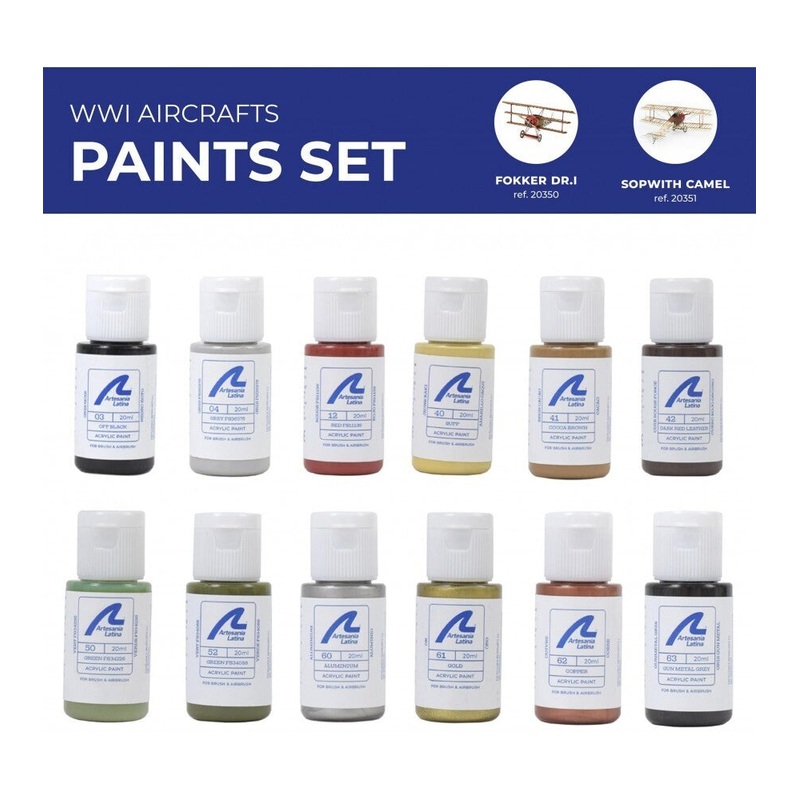 Artesania Latina 277PACK1 Paint Set 1: Airplane (12x 20ml)
