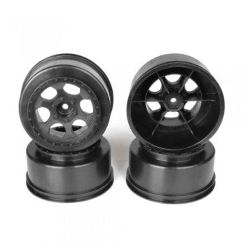 DE Racing DER-TS4-FB Trinidad SC Wheel for Traxxas Slash Front / BLACK / 4pcs 2.2/3.0in