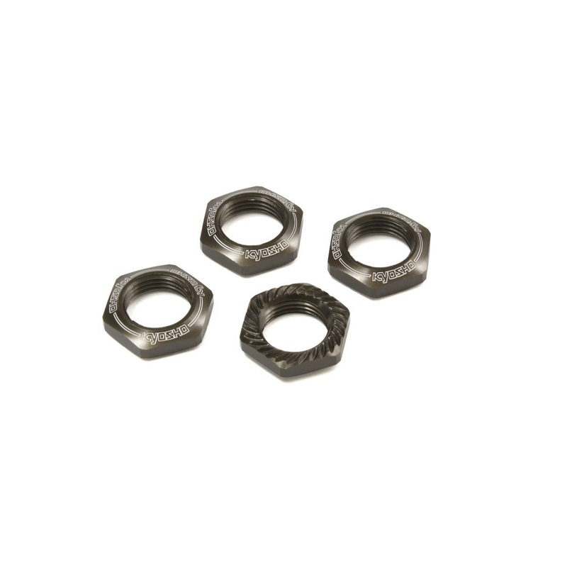 Kyosho IFW472GM Gunmetal  Wheel Nuts Serat (4)