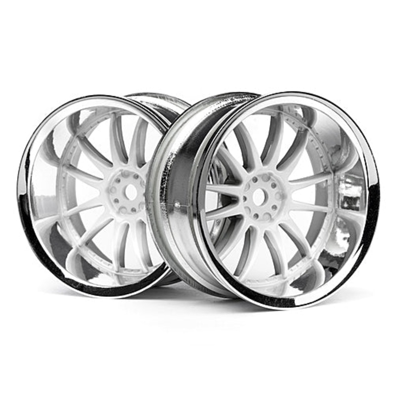 HPI Racing 3285 1/10 Wheels Work XSA Ch/Wht 9mmOS