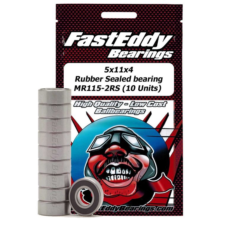 FastEddy TFE268 5x11x4 Rubber Sealed Bearing MR115-2RS (10 Units) by FastEddy