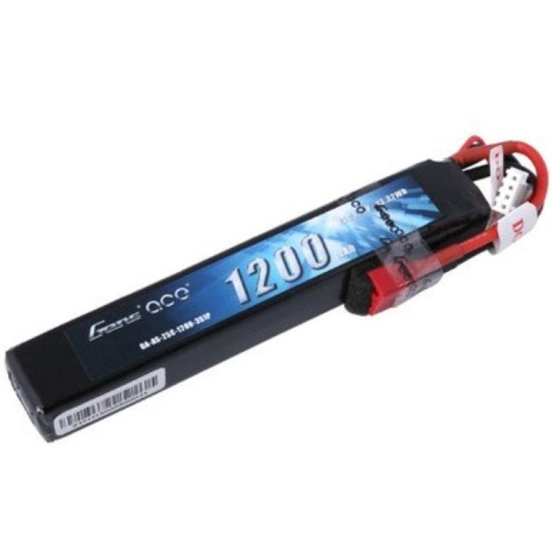 Gens Ace GA1200-3S25-AS 1200mAh 25C 3S 11.1v Airsoft Gun Lipo Battery