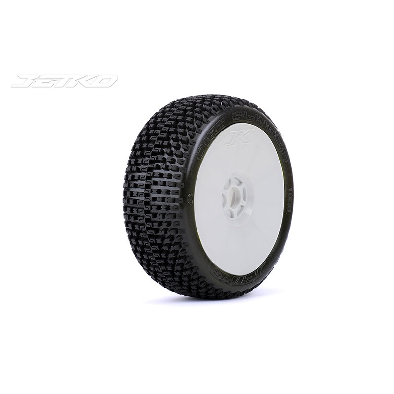 Jetko JKO1005DWUSG DIRT SLINGER: 1/8 Buggy/Dish/White Rim/Ultra Soft/Glued
