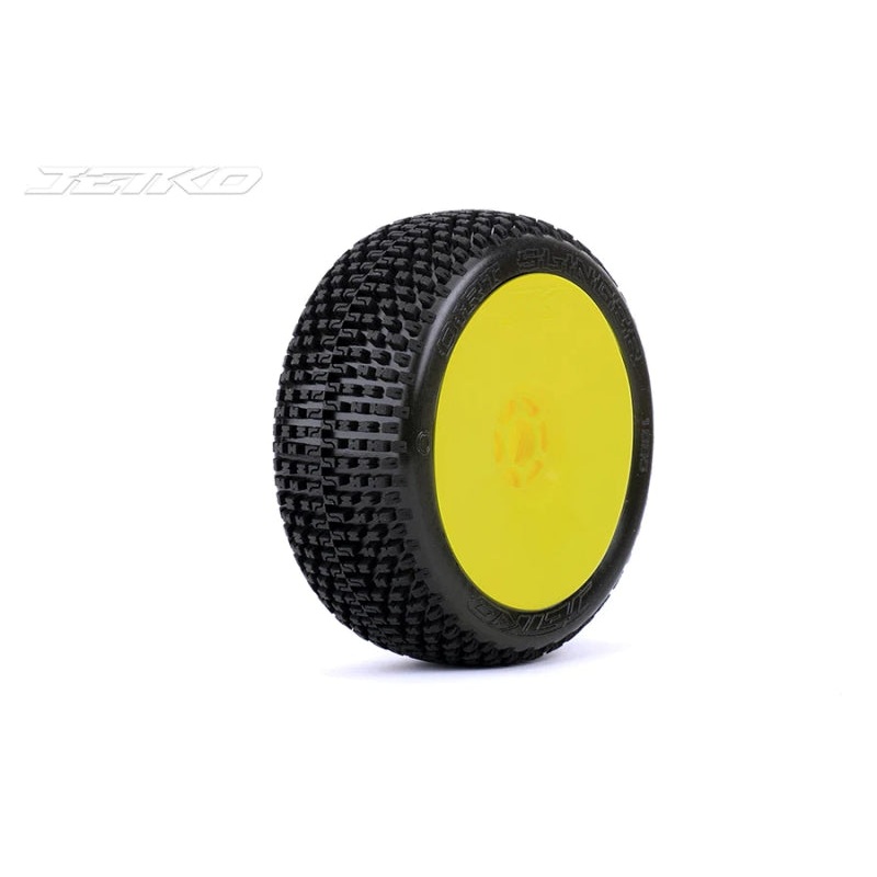 Jetko JKO1005DYUSG DIRT SLINGER: 1/8Buggy/Dish/Yellow Rim/Ultra Soft/Glued