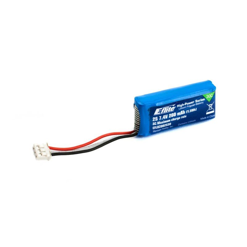 E-flite EFLB2002S30 200mAh 2S 7.4V 30C Li-Po Battery