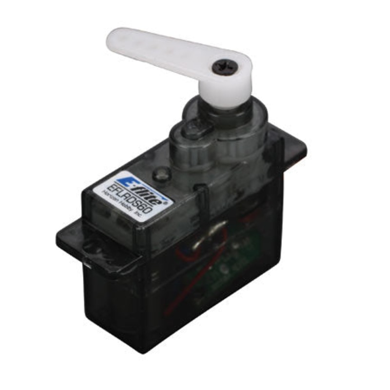E-flite EFLRDS60 6.0-Gram DS60 Digital Super Sub-Micro 1.15kg-cm 0.08 sec/60 @ 6.0V Nylon  23.5x10x24mm. Includes Extra-Long 3D Servo Arm