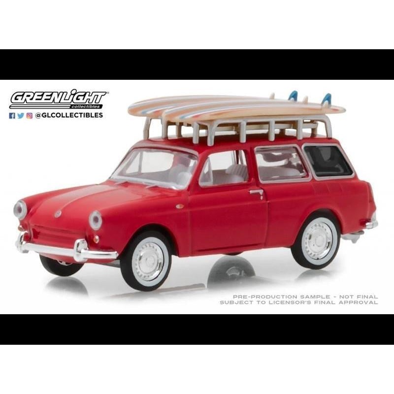 GreenLight GL-97050-A 1/64 1962 Volkswagen type 3 Squareback with Surfboards