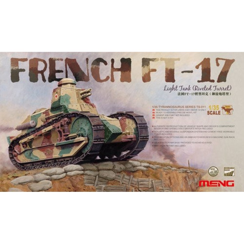 Meng TS-011 1/35 French FT-17 Light Tank (Riveted Turret)