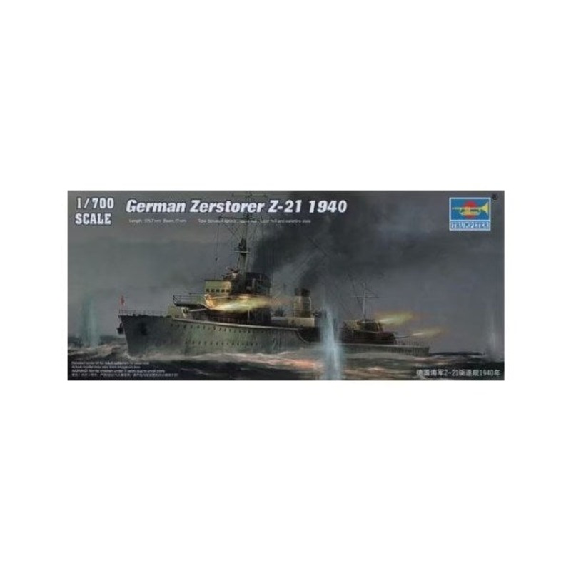 Trumpeter 05792 1/700 German Zerstorser Z-21 1940
