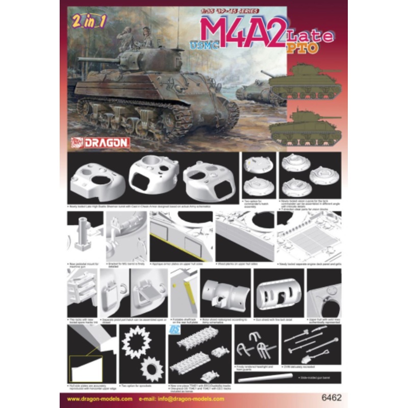 Dragon Model 6462 1/35 USMC M4A2(W) Late Production PTO
