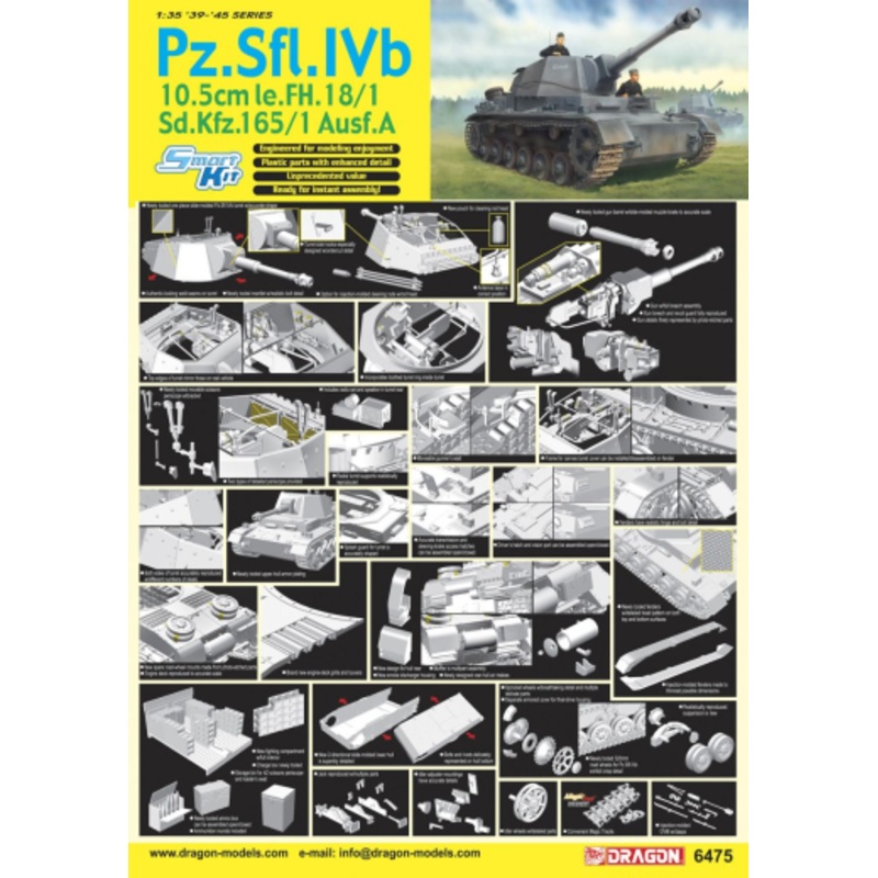 Dragon Model 6475 1/35 PZ.SFL.IVB 10.5CM LE.FH18/1, SD.KFZ.165/1 AUSF.A