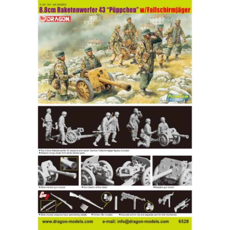 Dragon Model 6528 1/35 8.8cm Raketenwerfer 43 Puppchen w/Fallschirmjager