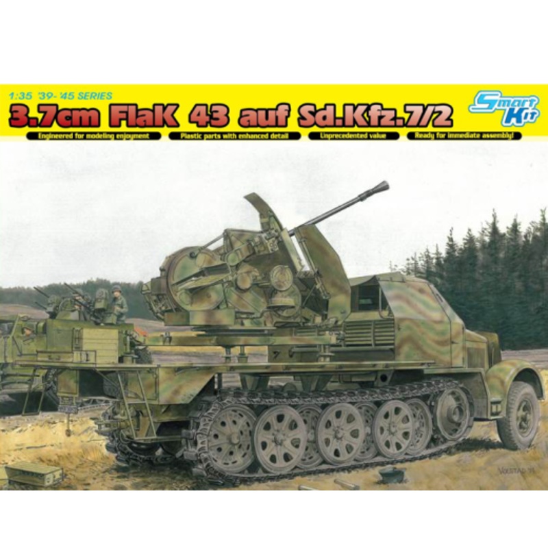 Dragon Model 6553 1/35 3.7cm FlaK 43 auf Sd.Kfz.7/2 (Smart Kit)