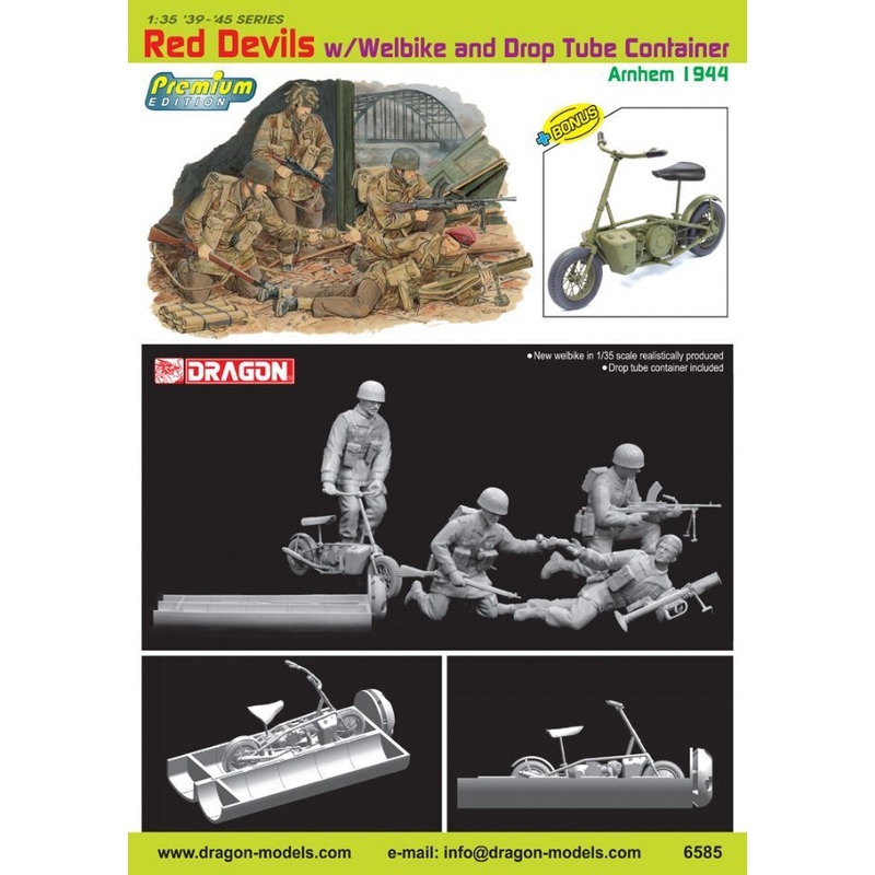Dragon Model 6585 1/35 Red Devils w/Welbike (Premium)