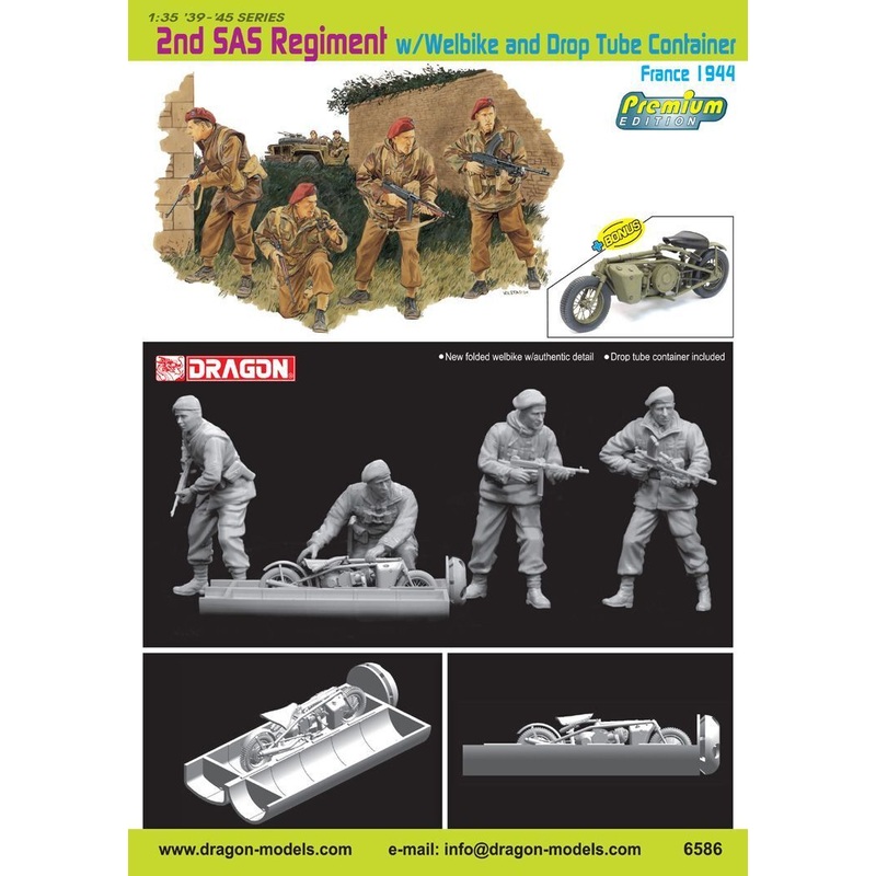 Dragon Model 6586 1/35 2nd SAS Regiment w/Welbike and Drop Tube Container (France 1944)