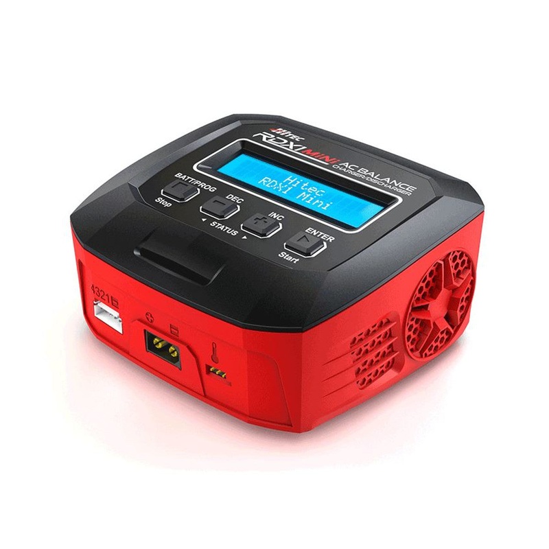 HTIRC HTC-44295 RDX1 Mini Charger AC 240V/65W 2-4S LiPo/HV/Fe/Ion Nixx 6-8 cell PB 6-12V