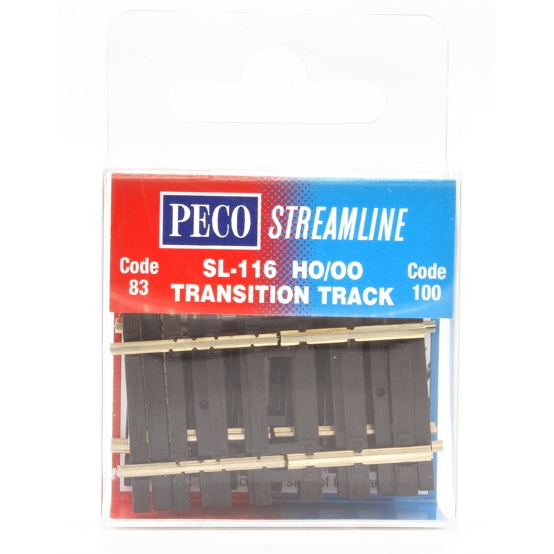 Peco SL-116 HO/OO Transition Track – Code 83 to Code 100 (4pc)