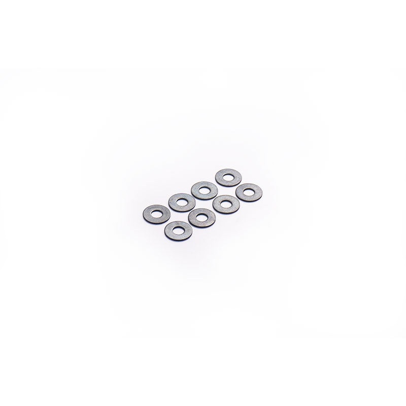 Koswork KOS40308-05 3x8x0.5mm 3mm Steel Washer / Shim Black (8)