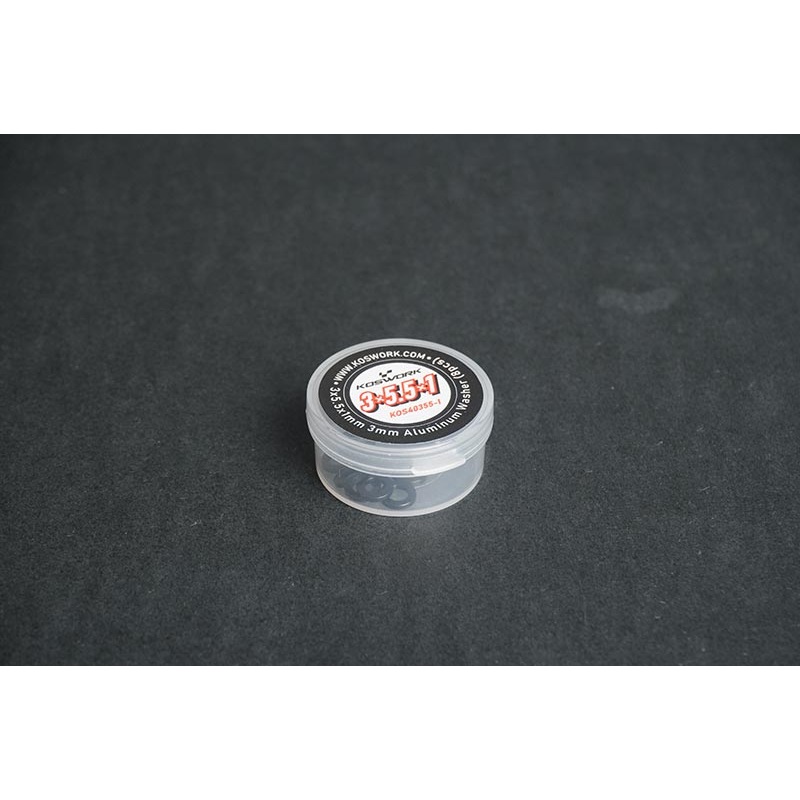 Koswork KOS40355-1 3×5.5x1mm 3mm Aluminum Washer Black (8pcs)