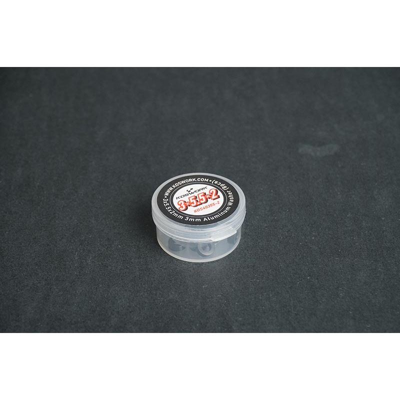 Koswork KOS40355-2 3×5.5x2mm 3mm Aluminum Washer Black (8pcs)