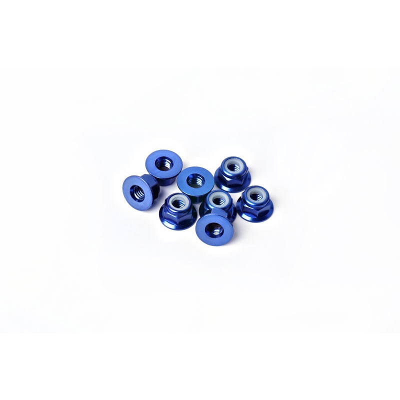 Koswork KOSN1004 M4 Aluminum Flanged Nylon Lock Nuts Blue (w/container) (8)