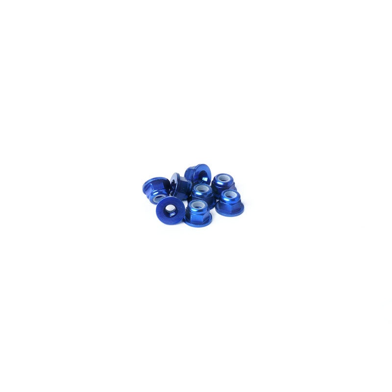 Koswork KOSN1008 M3 Aluminum Flanged Nylon Lock Nuts Blue (w/container) (8)