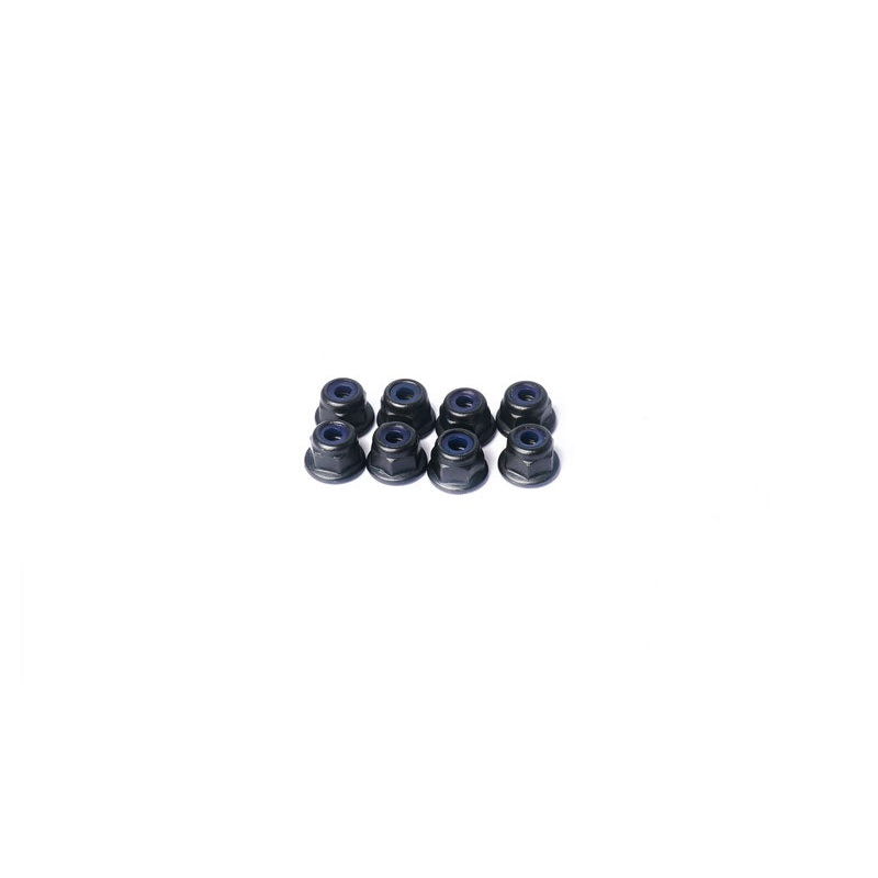 Koswork KOSN1011 M3 Steel Flanged Nylon Lock Nuts Black (w/container) (8)