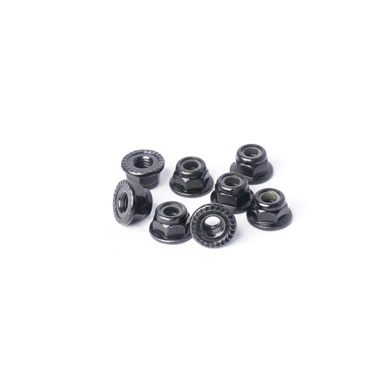 Koswork KOSN1014 M4 Steel Serrated Flanged Nylon Lock Nuts Black (w/container) (8)
